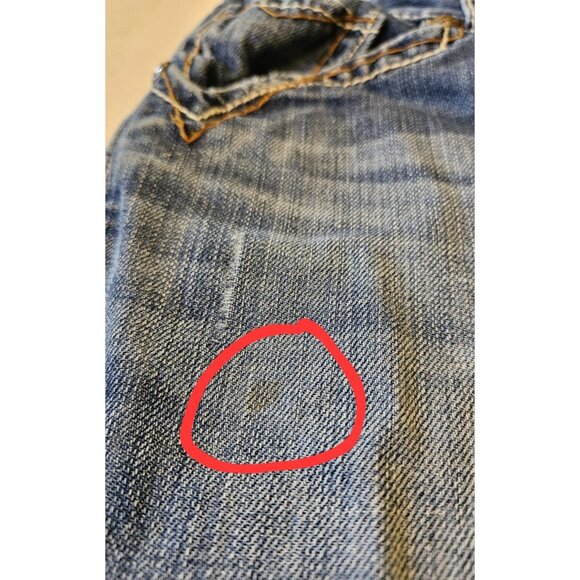 Seven 7 Embroidered Back Pockets Boot Cut Women’s Blue Denim Jeans Size 32"W - Picture 14 of 16